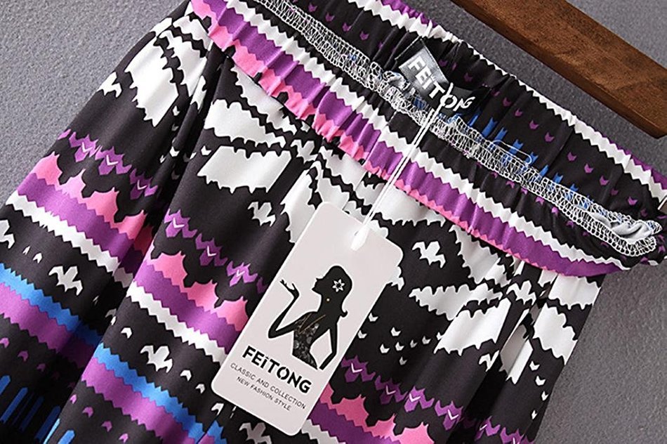 PHOTNO Casual Women Lady Skinny Geometric Print Stretchy Jegging Pants Slim Leggings N6