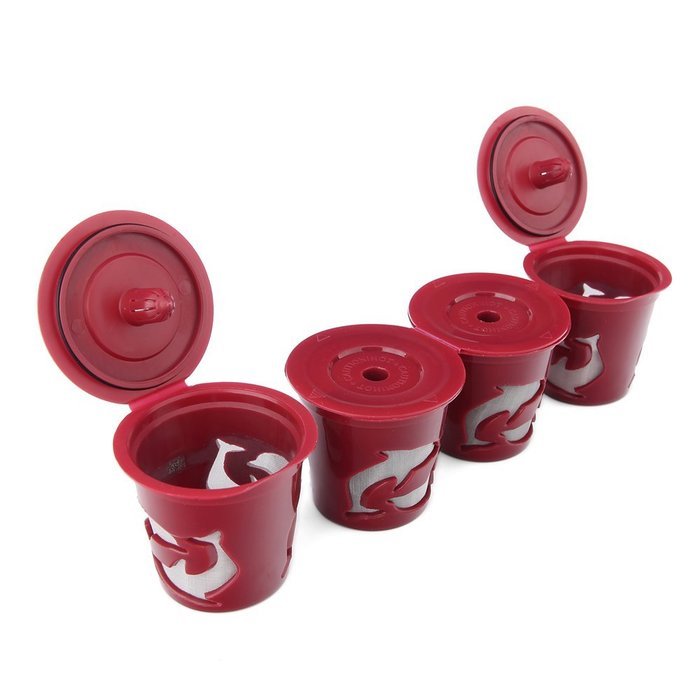 Gutens Reusable Coffee Filter Coffee Cup for All Keurig 1.0 Series - 4 pcs (1.0 Model, Red) N2