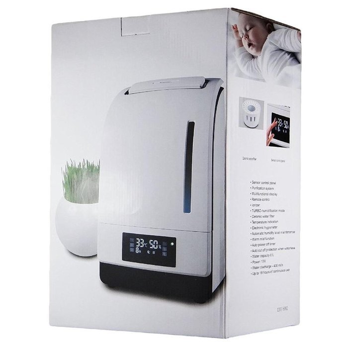 Digital Micro-Tech 4500 Ultrasonic Cool & Warm Mist Humidifier-High Frequency Vibrations 1.7 MHz -Carbon Activated... N3