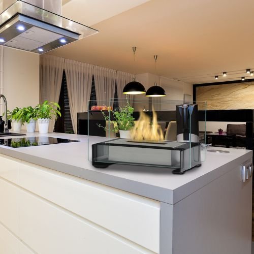 Gloss Black Toulouse Tabletop Ethanol Fuel Fireplace