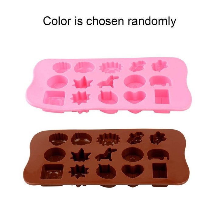 inkint 15-cavity Silicone Baking Mold Decorating DIY Mold Non-stick with Different Shape for Making Homemade Chocolate...