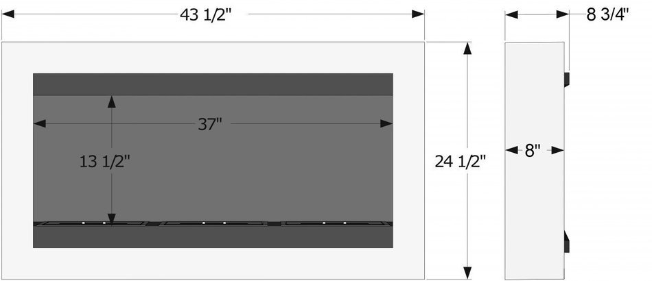 Ignis Magnum Wall Mount Ethanol Fireplace N3