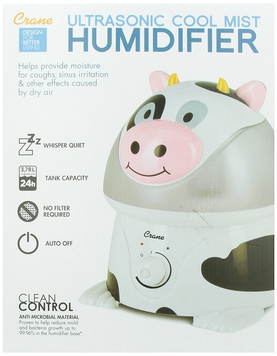 Crane Adorable Ultrasonic Cool Mist Humidifier with 2.1 Gallon Output per Day - Cow N3