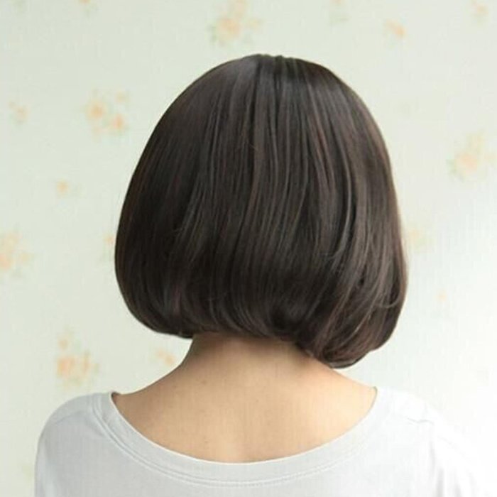 Spritech(TM) Lovely Stylish Realistic Dark Brown Short Wig Fiber Synthetic Women Wig N2