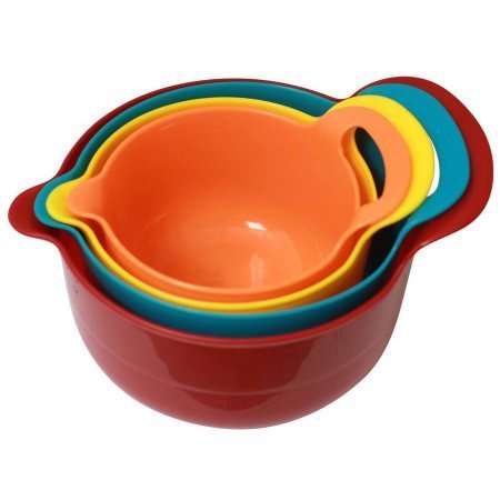 Gourmet Home Products 4-Piece Batter Bowl Set with Non-Skid Bottom (Lime) N2