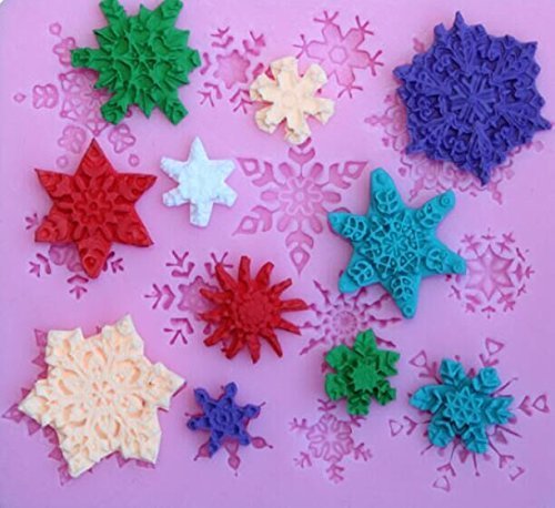 Drhob 1pc Snowflake Silicone Fondant Cake Mold(Multicolor random)