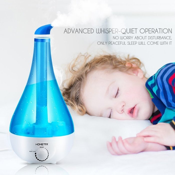 HOMETEK Ultrasonic Humidifier with 2.2 Liter Water Tank 360 Degree Rotatable Nozzle, Swan Shape Blue N5