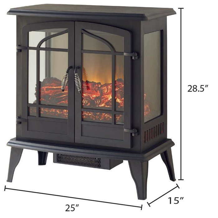 Legacy 1,000 sq. ft. 25 in. Freestanding Panoramic Compact Portable Black Infrared Electric Stove & Fireplace... N3