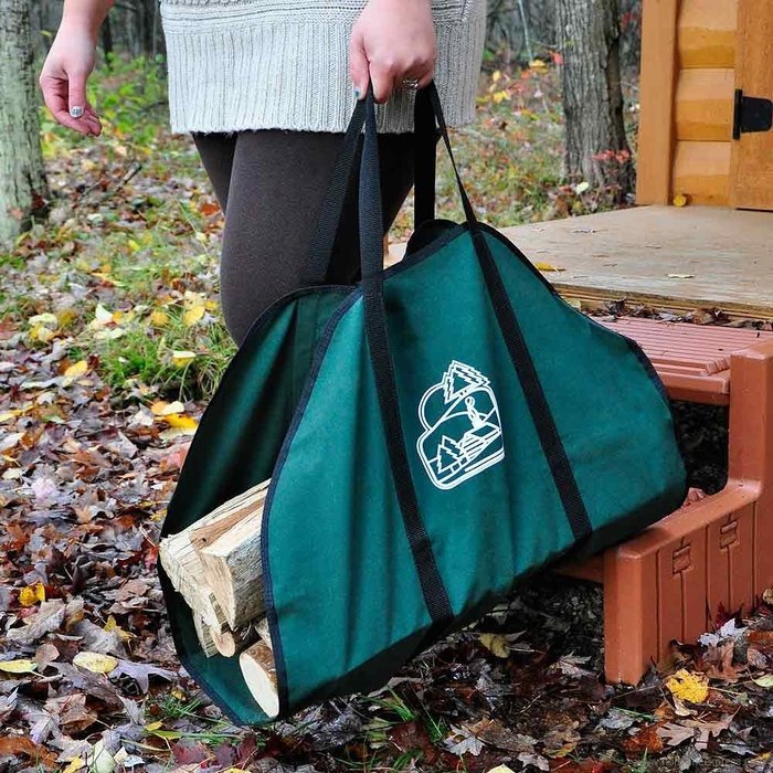 Green Firewood Carrier with Black Trim N2