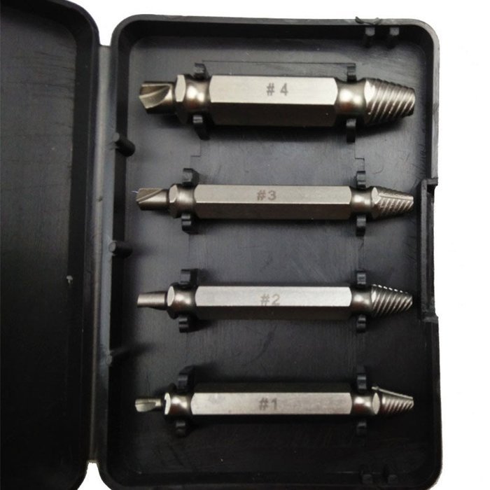 MuLuo 4Pcs Damaged Screw Remover Set Extractor Set Stripped Bolt Extractor N2
