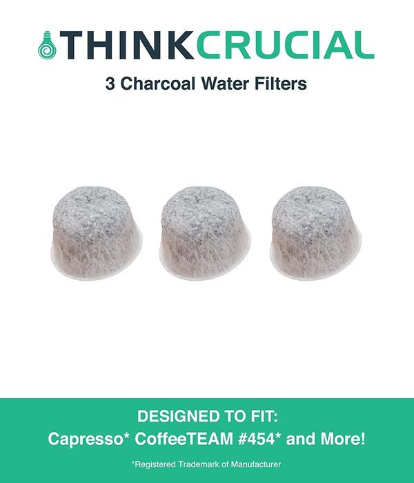 Crucial Coffee 3 Capresso Charcoal Coffee Filters Fits Capresso 4440.90, TEAM # 454