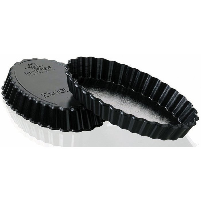 Matfer Bourgeat Exoglass Oval Small Tart Pan, Fluted Sides, 4.5", 12PK 345202
