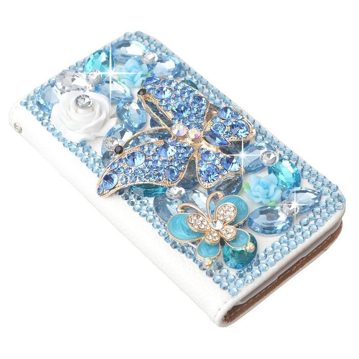 Spritech(TM) PU Leather Bling Phone Case for Samsung Galaxy Grand Prime G530 2015 Edition,Handmade Purple Crystal... N16