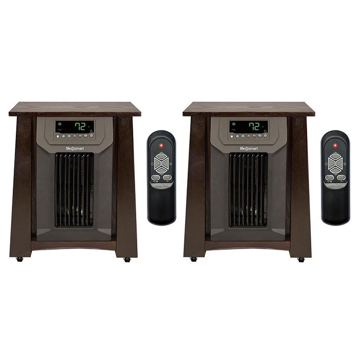 (2) LifeSmart LifePro 2000 Sq Ft 1500W Infrared Quartz Heaters | LS-8WQH