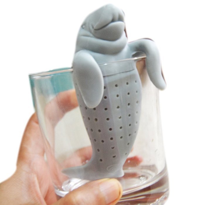 Silicone Manatee Diffuser Infuser Loose Tea Leaf Strainer Herbal Spice Filter