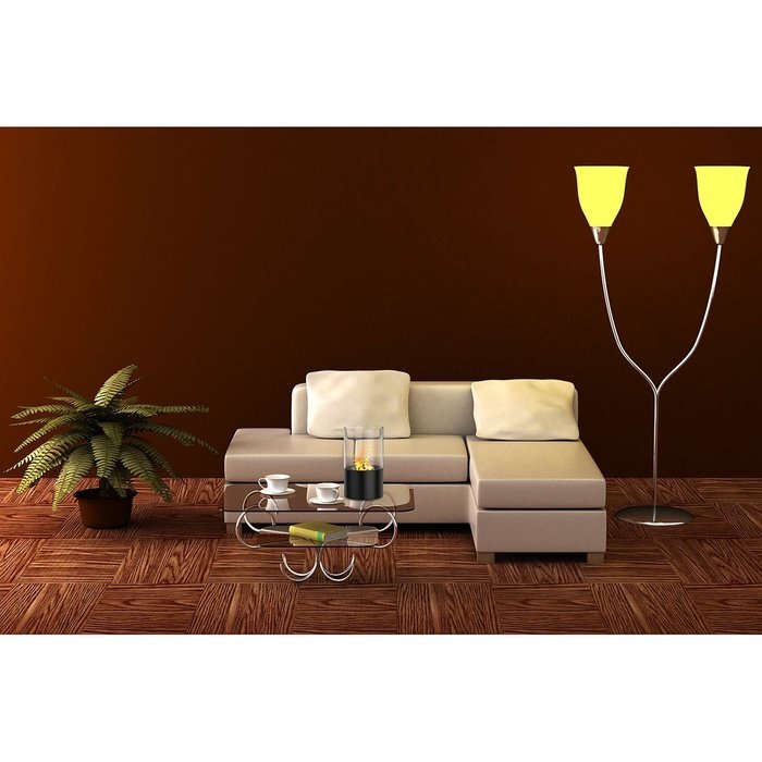 Elite Flame Collin Table Top Firepit Bio Ethanol Ventless Fireplace in Black N2