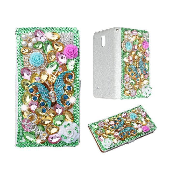 Spritech(TM) PU Leather Bling Phone Case for Samsung Galaxy Grand Prime G530 2015 Edition,Handmade Purple Crystal... N20