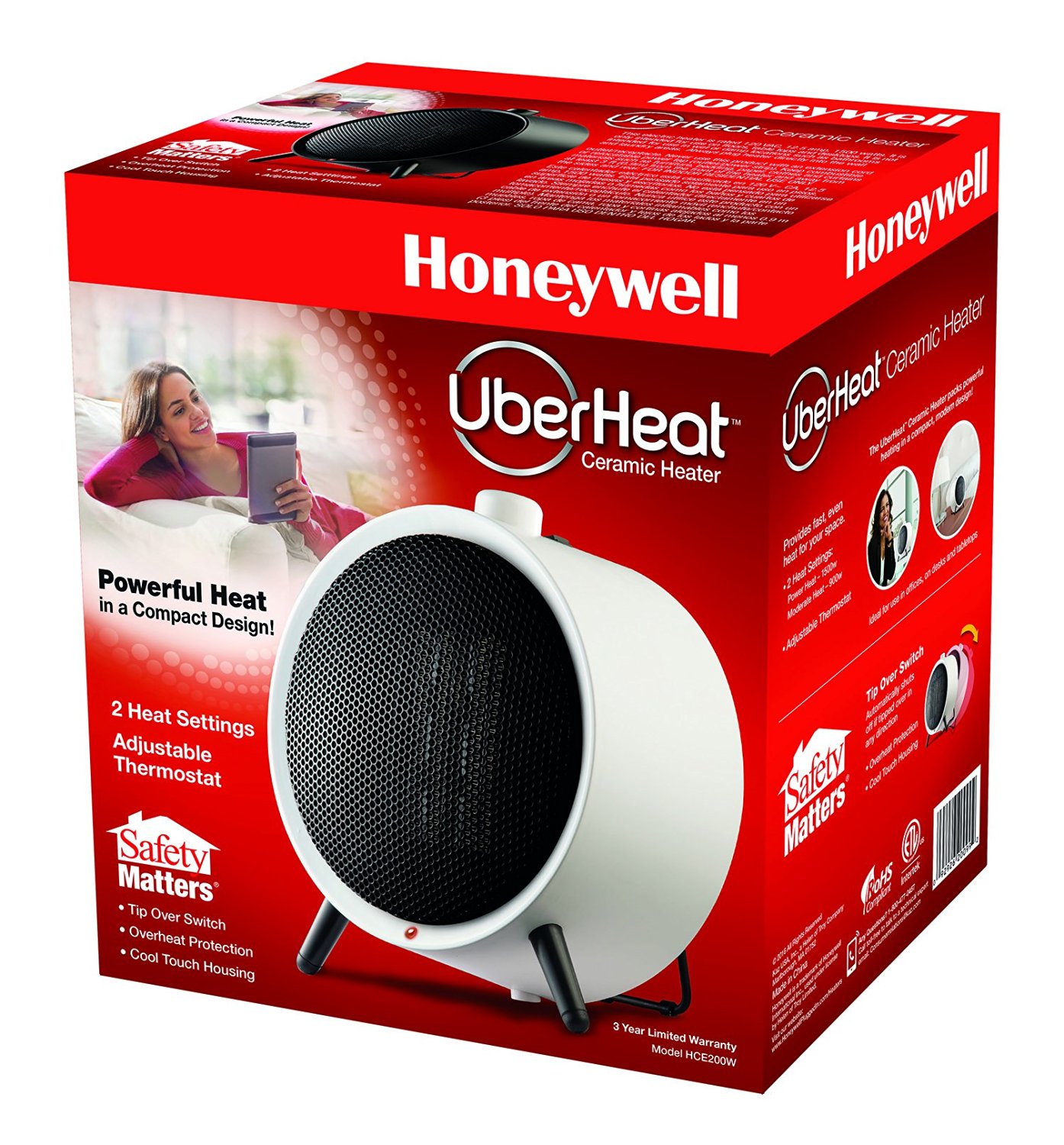 Honeywell HCE200W UberHeat Ceramic Heater, White N4 free image download