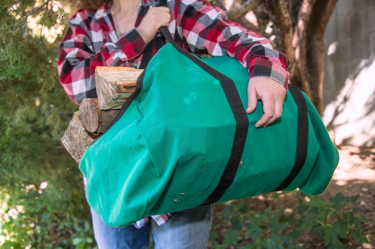 Dzealo Canvas Log Carrier / Tote Wood Carrier Bag Firewood Tote