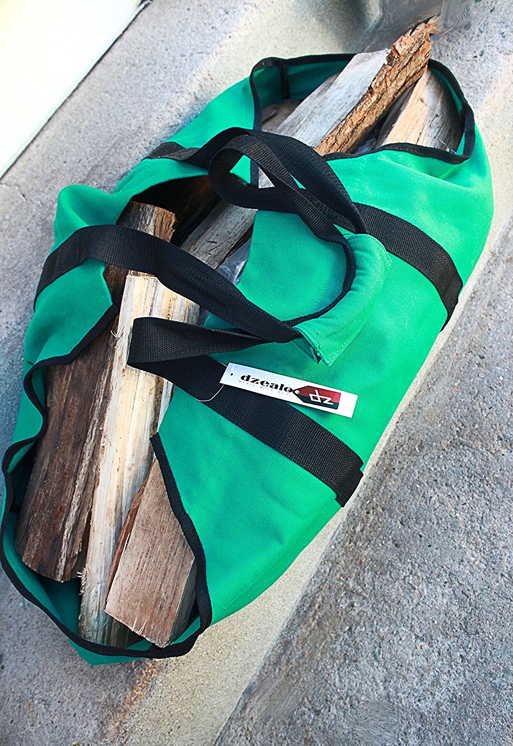 Dzealo Canvas Log Carrier / Tote Wood Carrier Bag Firewood Tote