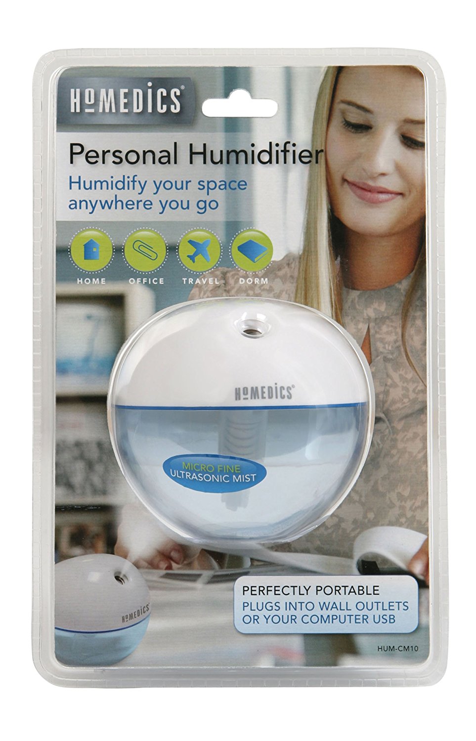 Homedics Personal Cool Mist Ultrasonic Humidifier, White Free Image ...