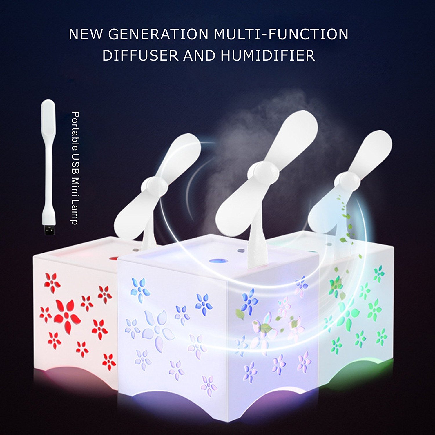 Aromatherapy Essential Oil Diffuser 7 Color Changing Led Lights ...