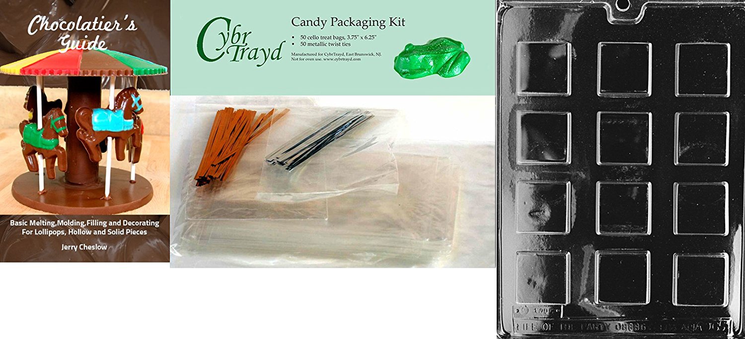 Cybrtrayd AO065 Plain Square Mints Chocolate Candy Mold With Exclusive ...