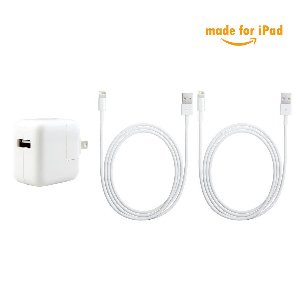 IPad Charger USB Charge [(1) 12 Watt Wall Charger (2) 6 foot Cables