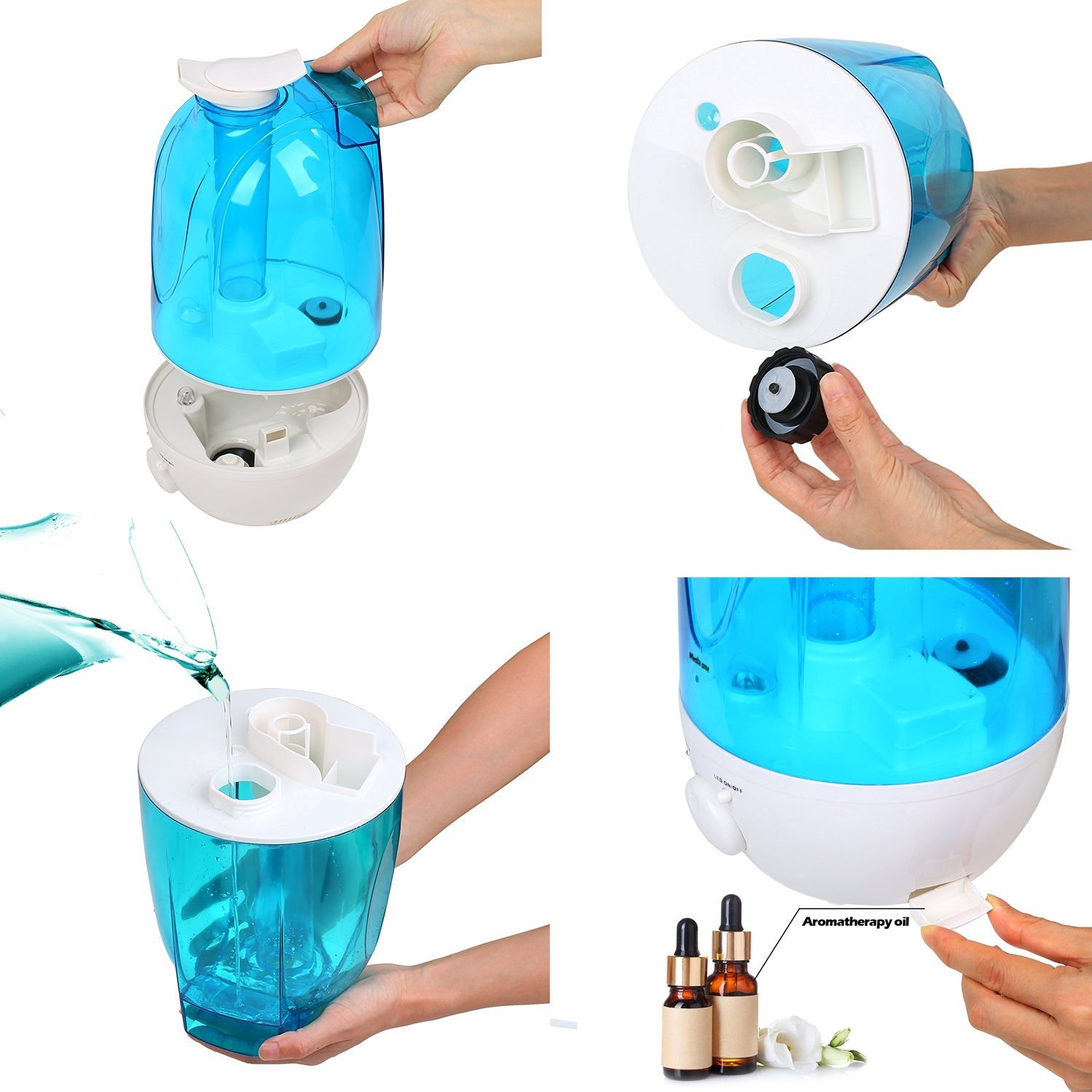 4L Waterless Ultrasonic Nursery Cool Mist Humidifier for Home Office and Baby Room ,Aroma