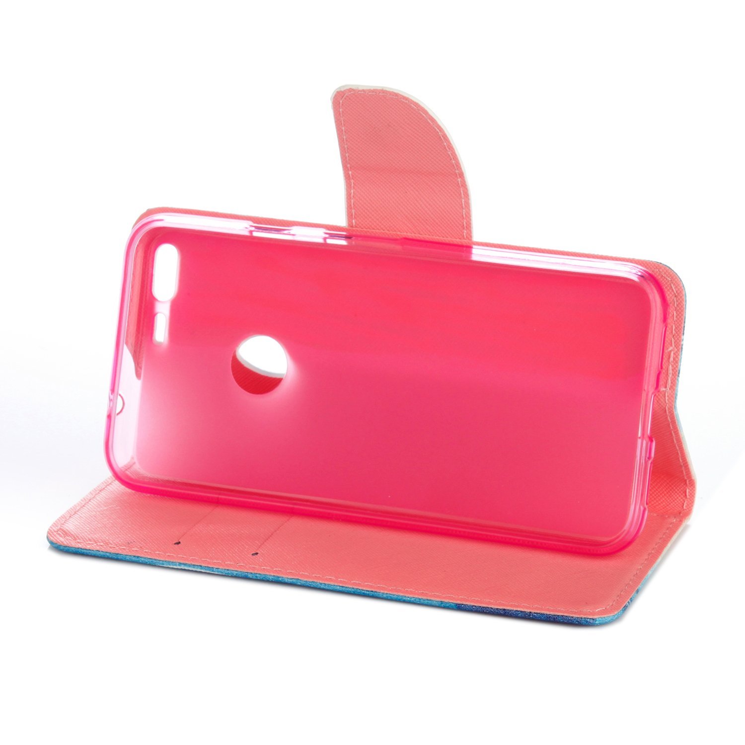 ELEHOLD Case For Google Pixel 8, Premium PU Leather Wallet Flip Case Folio Cover With Card Holder Kickstand Red