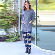 PHOTNO Women Lady Casual Skinny Christmas Print Stretchy Pants Slim Leggings N2