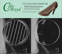 Cybrtrayd D301AB Chocolate Candy Mold, Includes 3D Chocolate Molds Instructions and 2-Mold Kit, 7-1/2-Inch, Round...