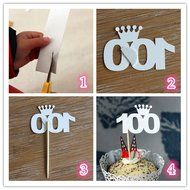 20pcs Baby First 1st Birthday Party Supplies Cupcake Picks Toppers Decoration - Gold N2