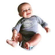 Jumpsuit ,BeautyVan Newborn Infant Clothes Baby Boy Girl Coffee Letter Print Romper Outfits Jumpsuit (6M, Gray)