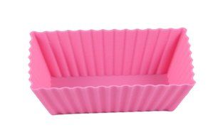 Bakerpan Silicone Mini Cake Holders, Mini Loaf Cup, Rectangle Shape, 12 Pack
