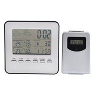 uxcell Indoor Outdoor Wireless Weather Station Alarm Clock Thermometer Hygrometer