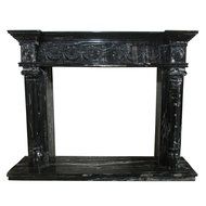 Black and White Polished Marble Fireplace Surround FPS-03 N4
