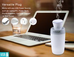 pureGLO 250ML Ultrasonic Cool Mist Humidifier &ndash; Mini USB Travel Air Humidifier Purifier &ndash; Portable Small Quiet... N2