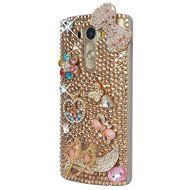 Spritech(TM) Clear Hard Bling Phone Case for LG G Stylo 2 LS775/LG Stylus 2 K520,Handmade Gold Crystal Flower... N20