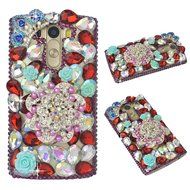 Spritech(TM) Clear Hard Bling Phone Case for LG G Stylo 2 LS775/LG Stylus 2 K520,Handmade Gold Crystal Flower... N22
