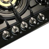 WindMax&reg; 30 inch Black Titanium Plated Stainless Steel Golden Burner Built-In 5 Stoves NG Natural Gas Cooktops... N7