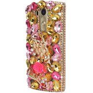 Spritech(TM) Clear Hard Bling Phone Case for LG G Stylo 2 LS775/LG Stylus 2 K520,Handmade Gold Crystal Flower... N29