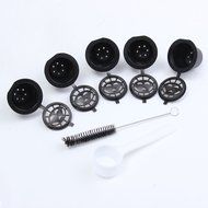 KINGSO 4pcs Reusable Coffee Capsules Cups Espresso Pods Filters For Nespresso Machines with 1pc Plastic Spoon N2