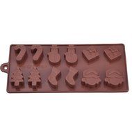 Mudder 2 Pack Silicone Christmas Chocolate Molds, Cake Candy Jelly Ice Tray Mould, Coffee N2