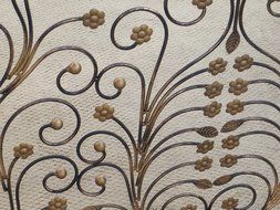 Art Nouveau Dark Gold Firescreen | Deco Swirl Scroll Fireplace Screen N5