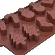 Mudder 2 Pack Silicone Christmas Chocolate Molds, Cake Candy Jelly Ice Tray Mould, Coffee N3