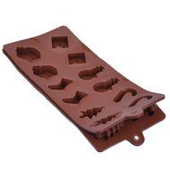 Mudder 2 Pack Silicone Christmas Chocolate Molds, Cake Candy Jelly Ice Tray Mould, Coffee N4