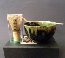 Japanese Tea Ceremony Matcha Bowl Scoop Whisk Gift Set AMANOGAWA design