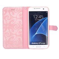 Galaxy S7 Edge Wallet Case, PHEZEN Bling Liquid Glitter Love Heart Floating 3D Hourglass Luxury Pu Leather Magnet... N30