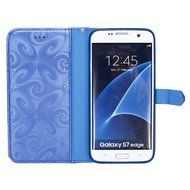 Galaxy S7 Edge Wallet Case, PHEZEN Bling Liquid Glitter Love Heart Floating 3D Hourglass Luxury Pu Leather Magnet... N32